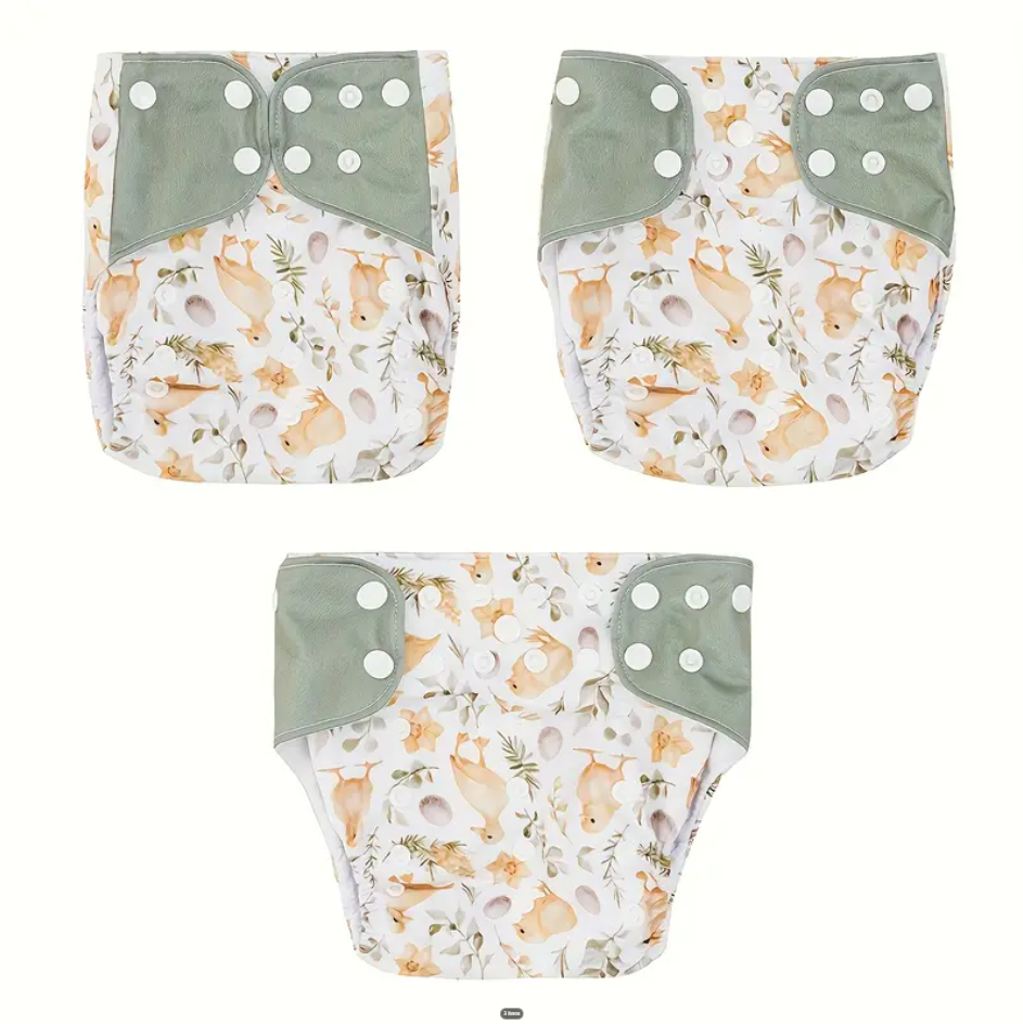 8 Piece Reusable Cloth Diaper Set (3–15 kg / Newborn to Toddler)