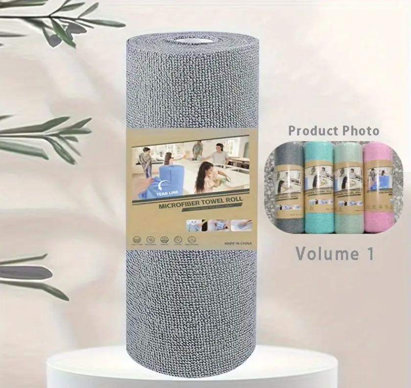 20Pcs-Roll Disposable Quick Dry Microfiber Cleaning Cloths