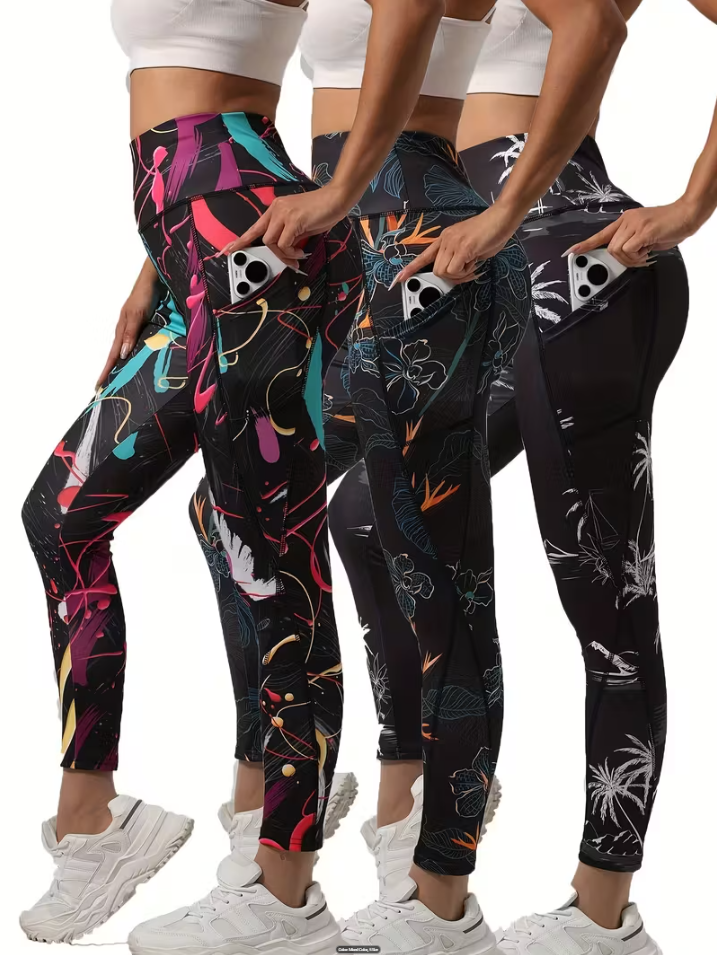 Three-Pack Women's High-Waisted Yoga Pants